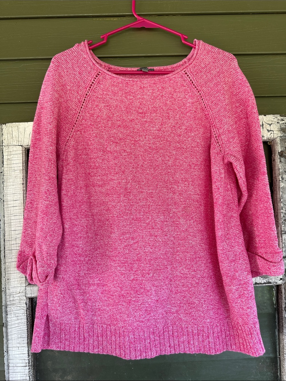 Talbots Heathered Pink Scoop-Neck Sweater